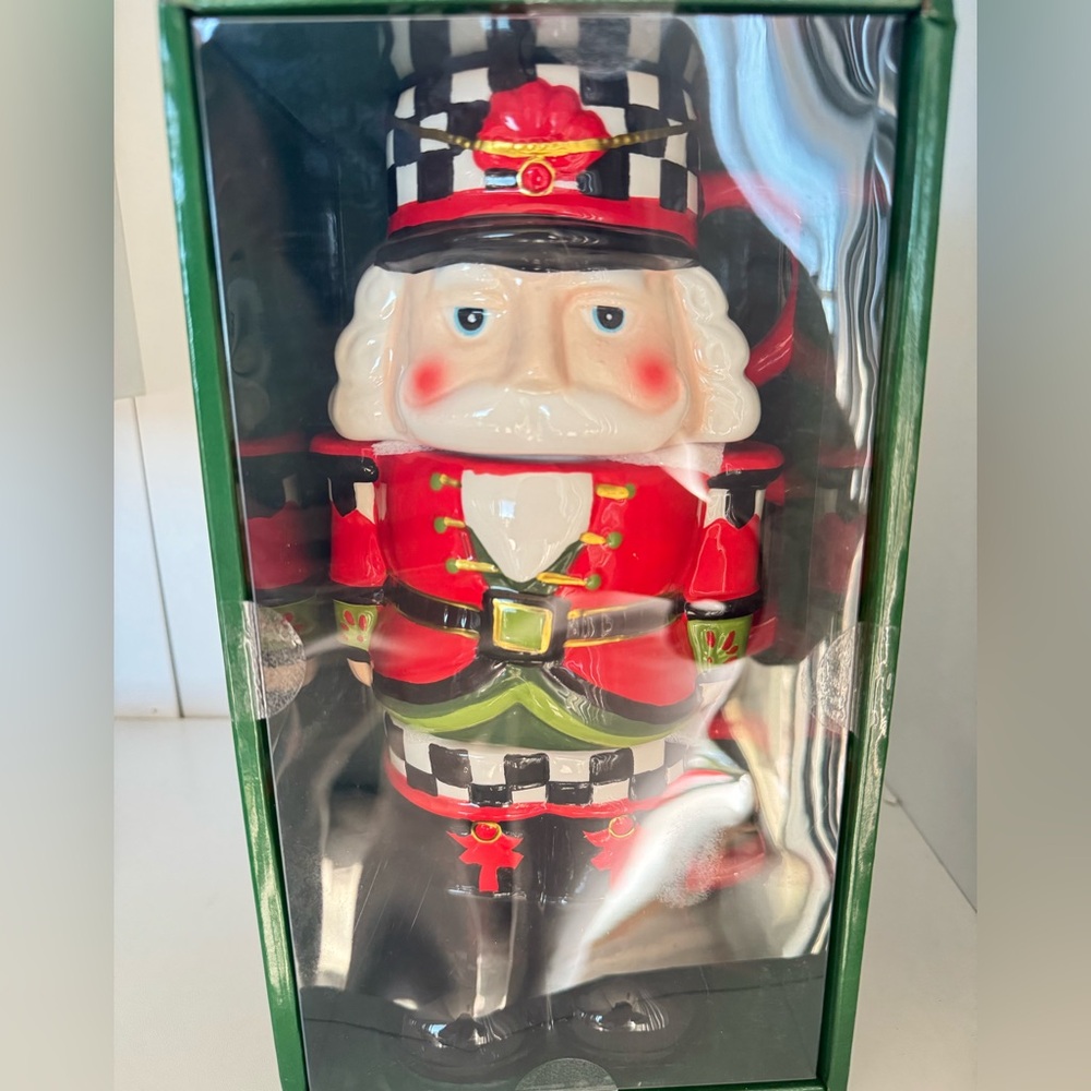 Nutcracker Ceramic Mug Mackenzie-Childs Inspired Christmas Holiday Checkered set